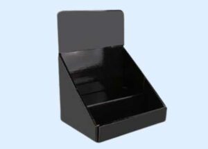 Black cardboard display boxes